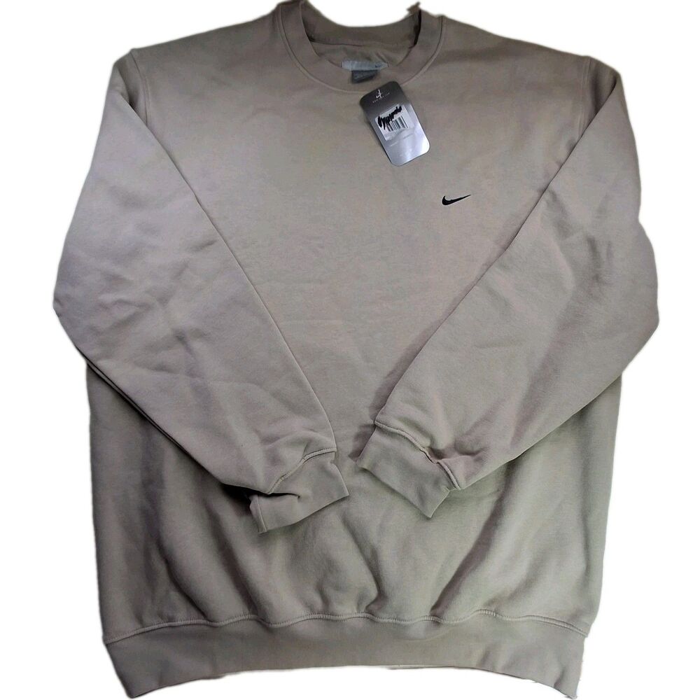 Deadstock Vtg NWT Nike Sweatshirt Mens XXL Tan Crewneck Pullover Swoosh 2003